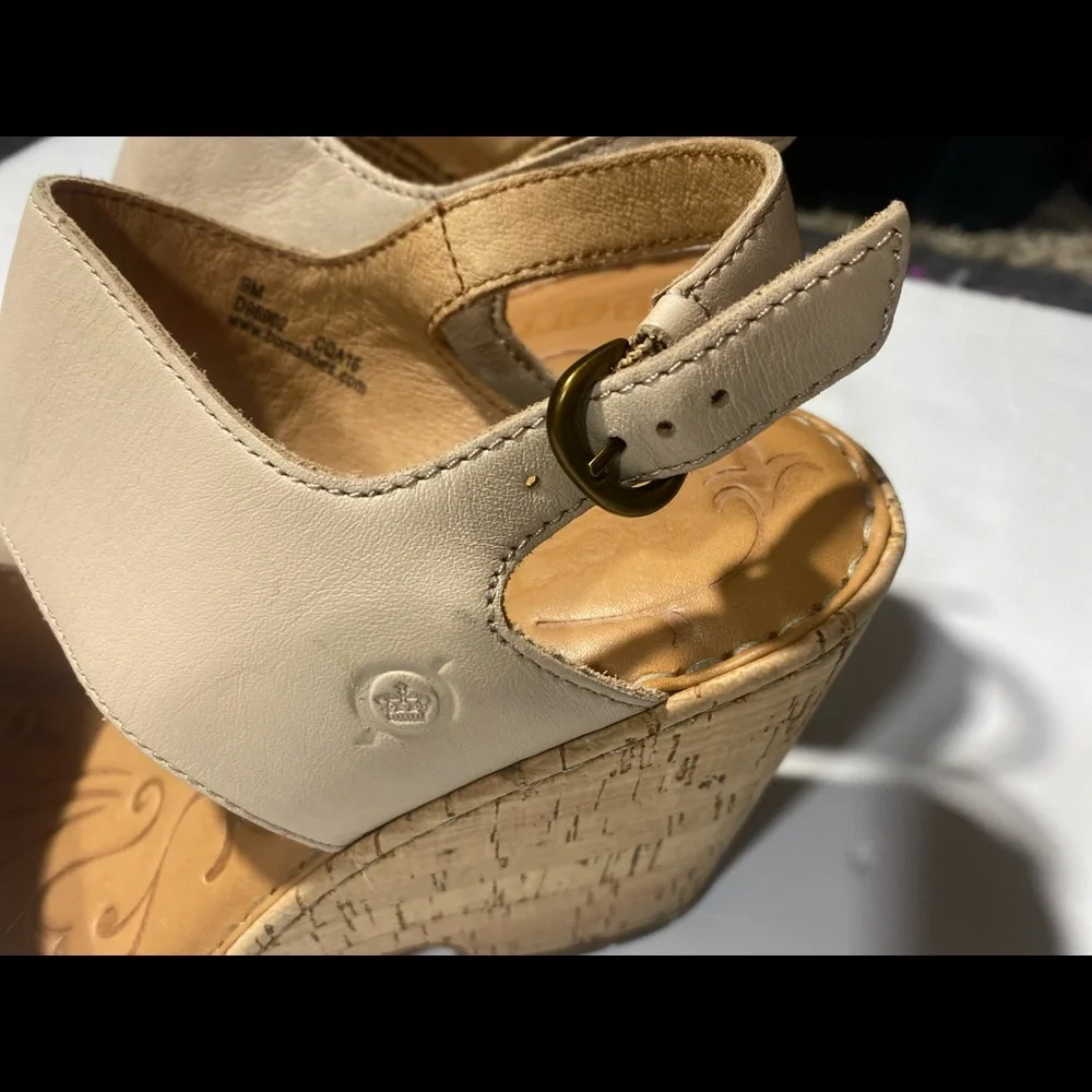 Born Women's Nude Cork Platform Sandals